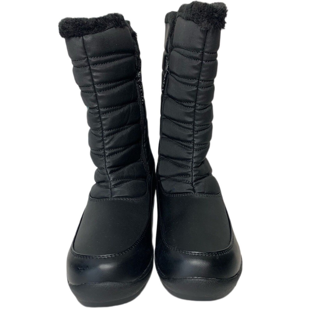 Totes Women's Jennifer Black Waterproof Winter Boots Black Size 9 Medium - Picture 4 of 6